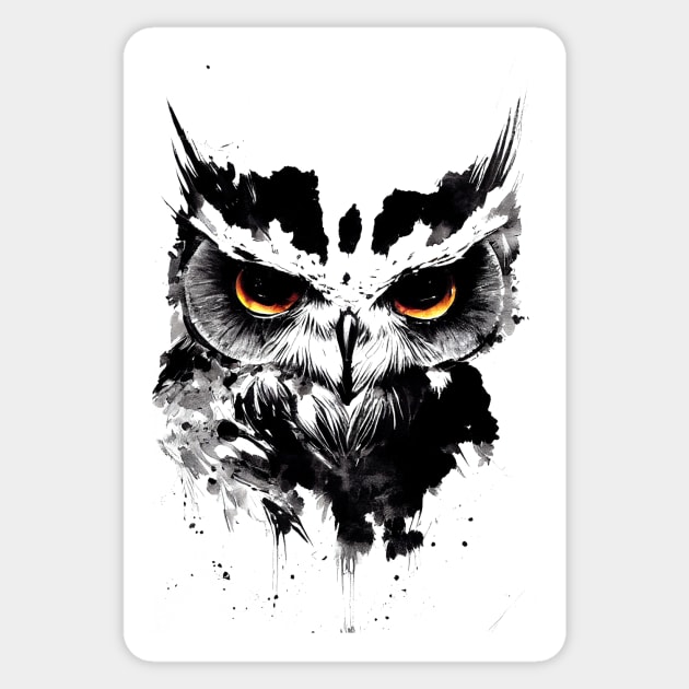 Owl Bird Wild Nature Free Spirit Art Brush Painting Sticker by Cubebox